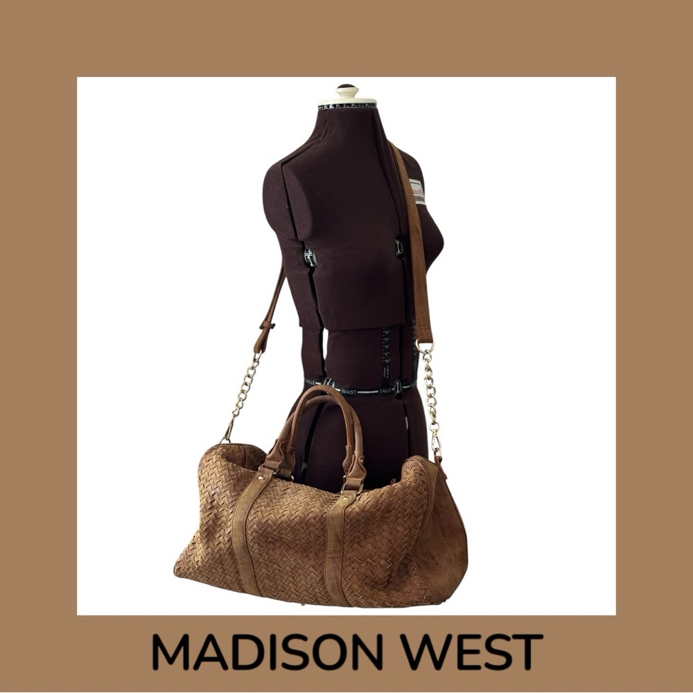 Madison West Tan Woven Travel Bag